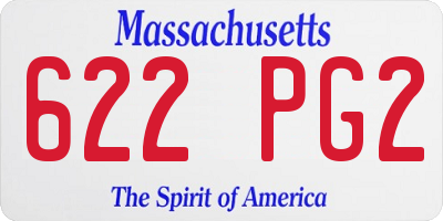 MA license plate 622PG2