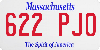 MA license plate 622PJ0