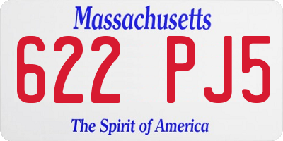 MA license plate 622PJ5