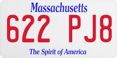 MA license plate 622PJ8