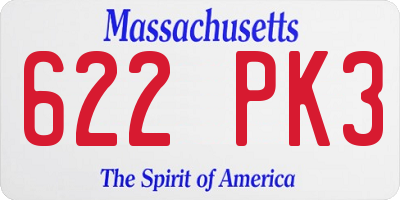 MA license plate 622PK3