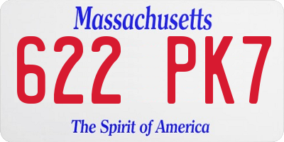 MA license plate 622PK7