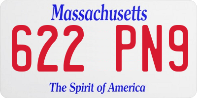 MA license plate 622PN9