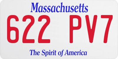 MA license plate 622PV7
