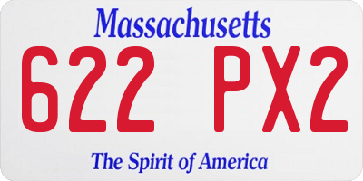 MA license plate 622PX2