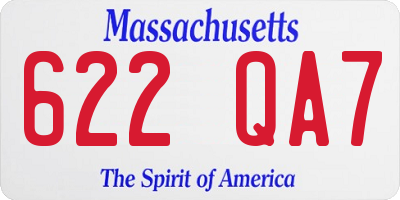 MA license plate 622QA7