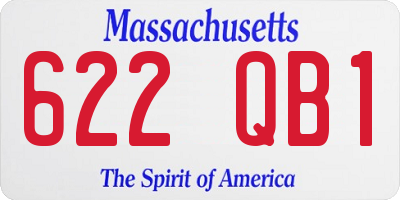 MA license plate 622QB1