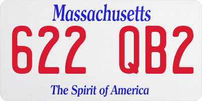 MA license plate 622QB2