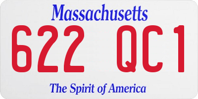 MA license plate 622QC1