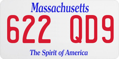 MA license plate 622QD9