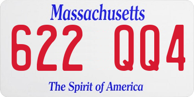 MA license plate 622QQ4