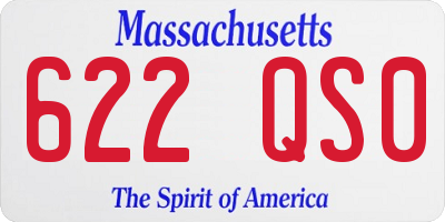 MA license plate 622QS0