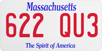 MA license plate 622QU3