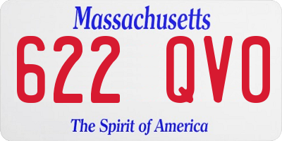 MA license plate 622QV0