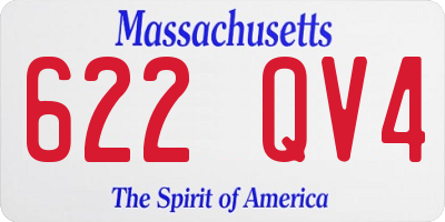 MA license plate 622QV4