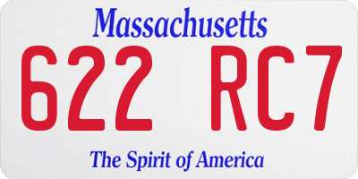 MA license plate 622RC7