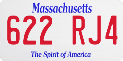 MA license plate 622RJ4