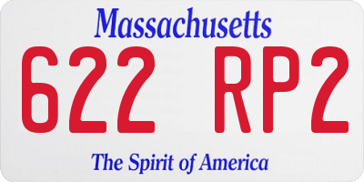 MA license plate 622RP2