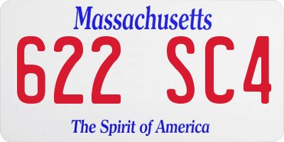 MA license plate 622SC4