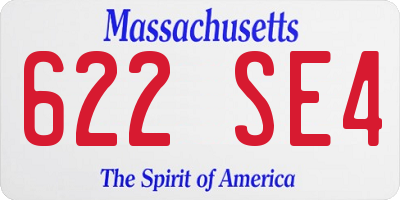 MA license plate 622SE4