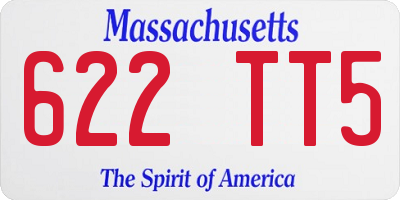 MA license plate 622TT5