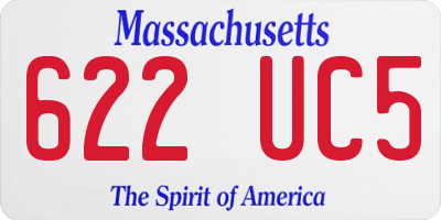 MA license plate 622UC5