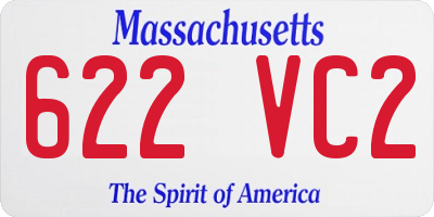 MA license plate 622VC2