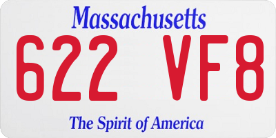 MA license plate 622VF8