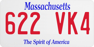 MA license plate 622VK4