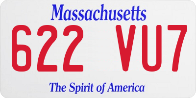 MA license plate 622VU7