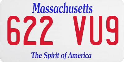 MA license plate 622VU9