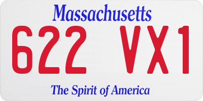 MA license plate 622VX1