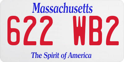 MA license plate 622WB2