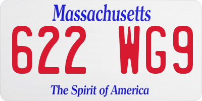 MA license plate 622WG9
