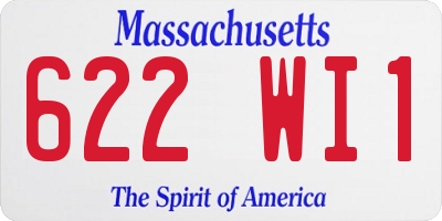 MA license plate 622WI1
