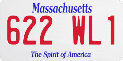 MA license plate 622WL1