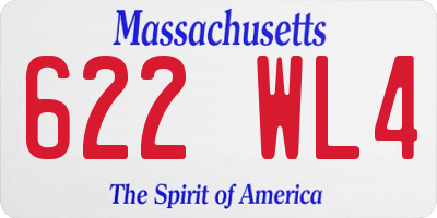 MA license plate 622WL4