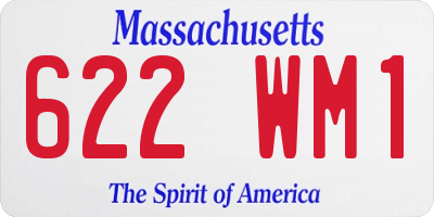 MA license plate 622WM1