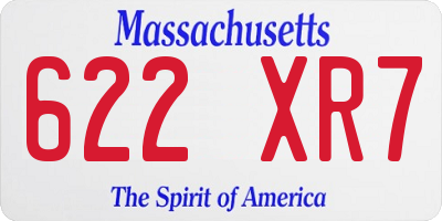 MA license plate 622XR7