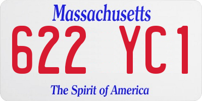 MA license plate 622YC1