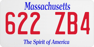 MA license plate 622ZB4