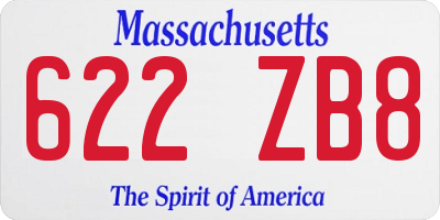 MA license plate 622ZB8