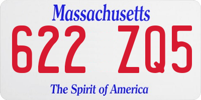 MA license plate 622ZQ5