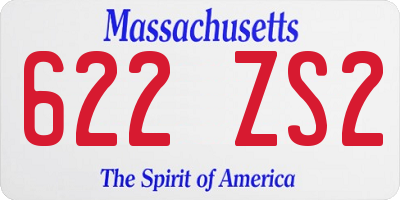 MA license plate 622ZS2