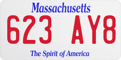 MA license plate 623AY8