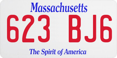 MA license plate 623BJ6
