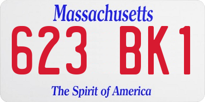 MA license plate 623BK1