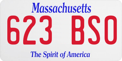 MA license plate 623BS0