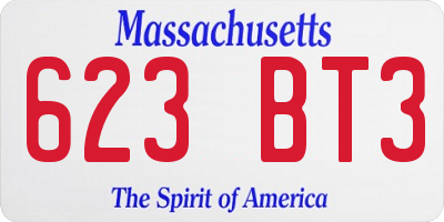 MA license plate 623BT3
