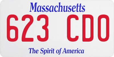 MA license plate 623CD0